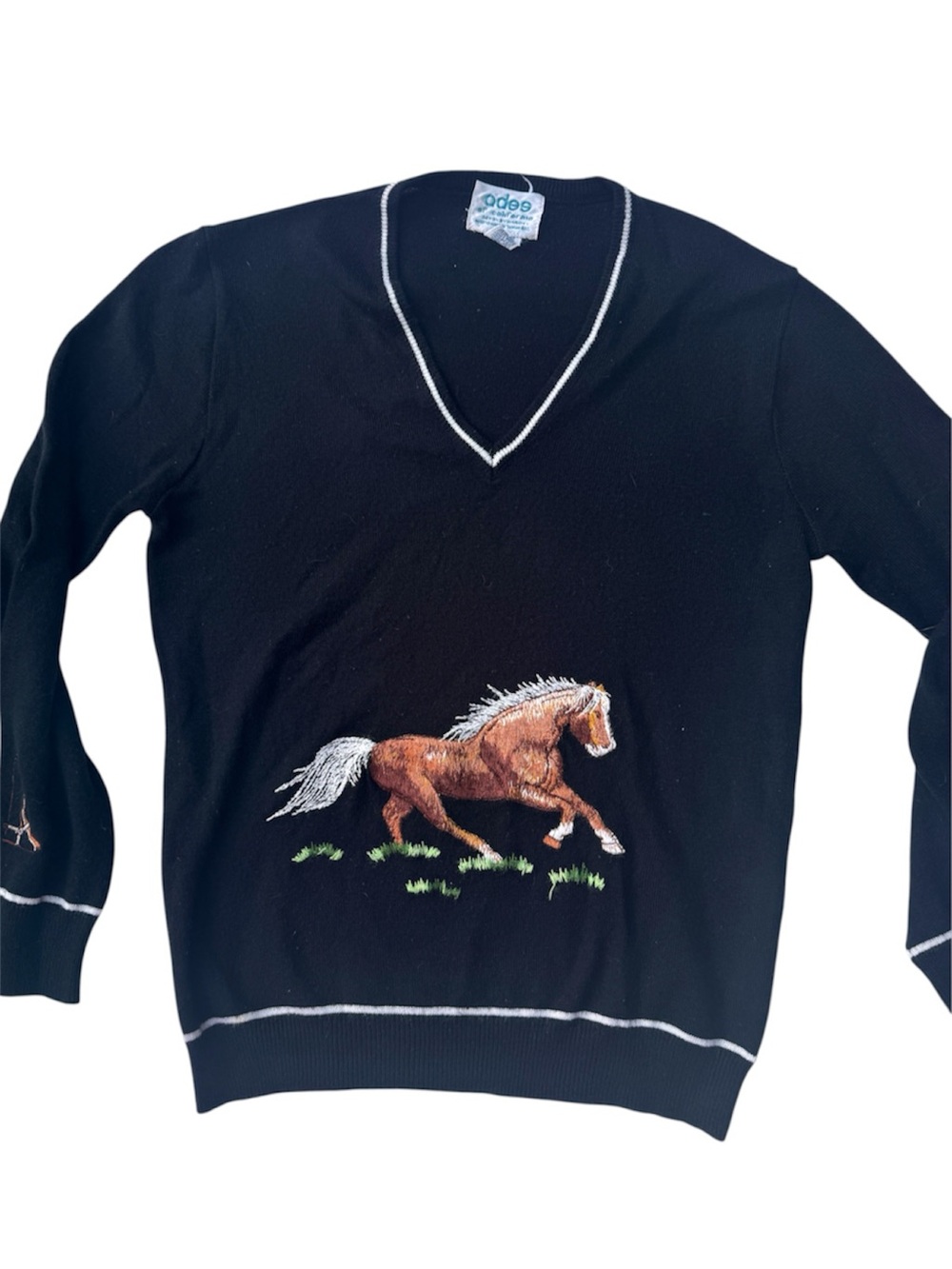 Vintage Horse Sweater Adee of California Embroidered